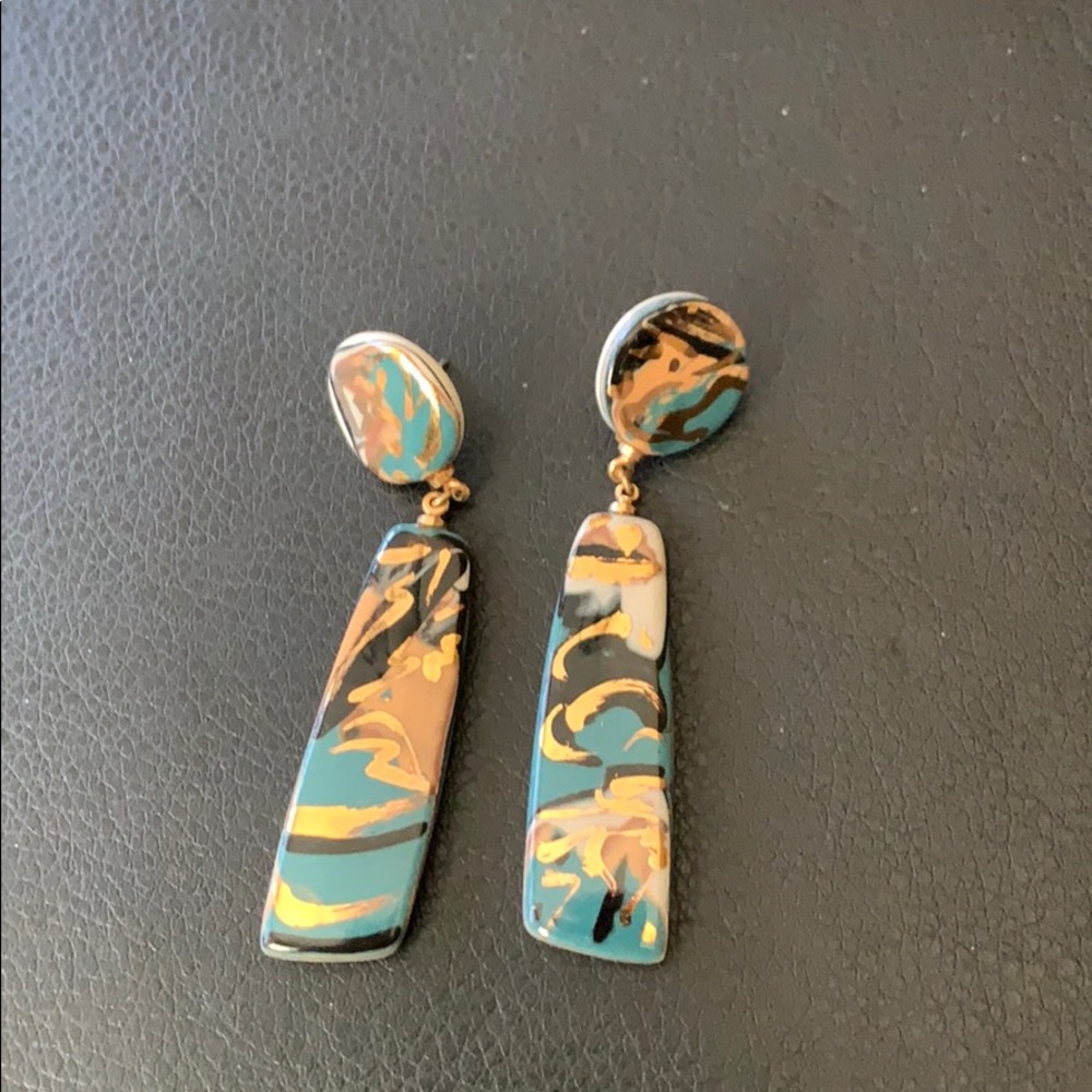 Ceramic dangle earrings